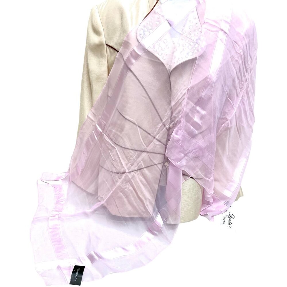 New Tag On MAMNANA 100% silk chiffon/ satin, 62"x20" light pink color (79) - Picture 2 of 10